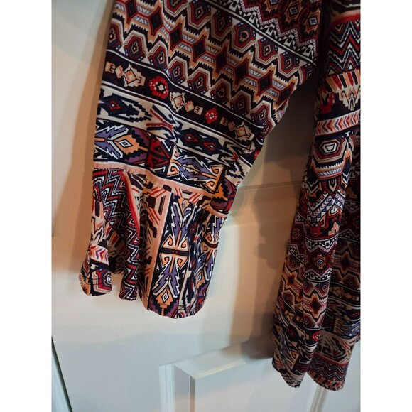 DB Women's South West Aztec Tunic/top/shirt red/brown plus size 2XL - Picture 5 of 5